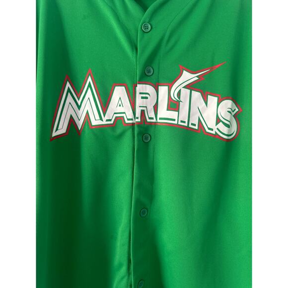 Miami Marlins stunning green jersey with Mexican flag mint condition Sz XL - Picture 3 of 7